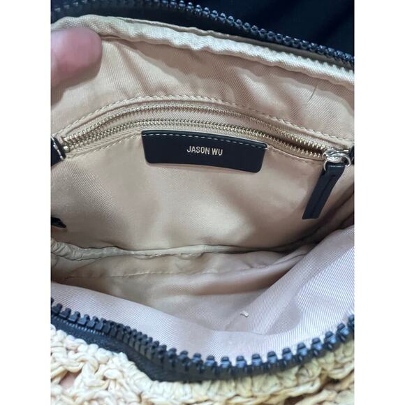 JASON WU Sylvia Small Straw Camera Crossbody Canvas Logo Adjustable Strap 
Bag - Picture 5 of 9